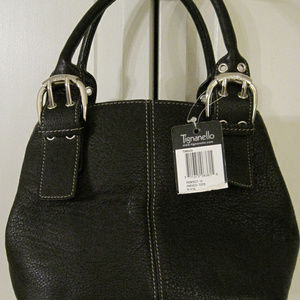 Tignanello Black Leather French Tote (NWT)
